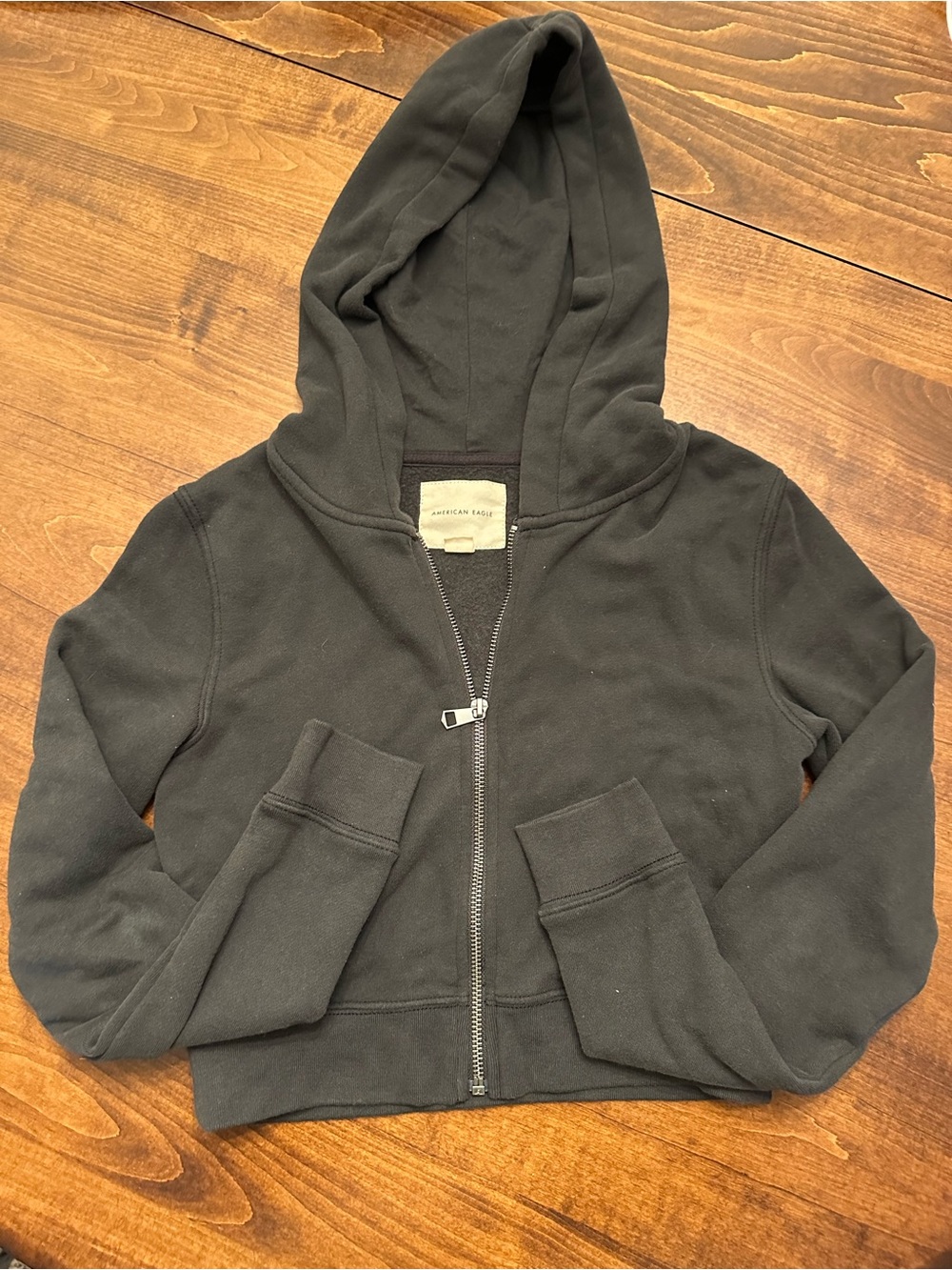 American Eagle Outfitters Kids Charcoal Black Zip Hoodie